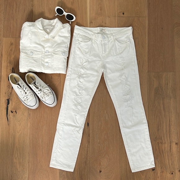 CURRENT/ELLIOT The Fling Jeans in Tattered White - Size 26 - Picture 2 of 16